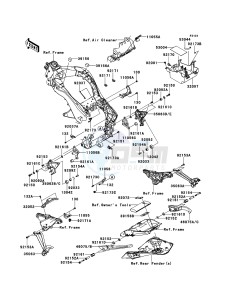 Z1000SX ZX1000GBF FR GB XX (EU ME A(FRICA) drawing Frame Fittings