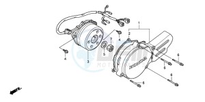 CR85R drawing LEFT CRANKCASE COVER