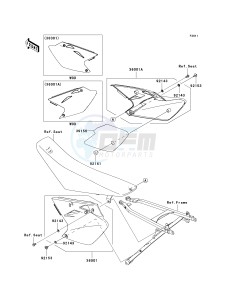 KX 450 D (KX450F) (F8F) D8F drawing SIDE COVERS