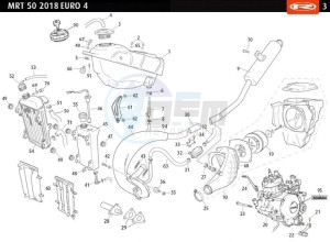 MRT-50-E4-SM-2018-AUSTRIA-MRT-50-SM-FREE-JUMP-GREEN-EURO-4-2018 drawing FUEL TANK - EXHAUST - RADIATOR