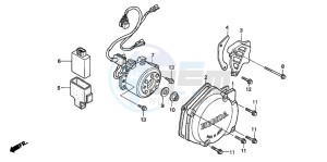 CR125R drawing LEFT CRANKCASE COVER/ GENERATOR