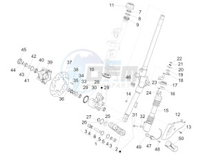 150 4T 3V ie Primavera (APAC) drawing Fork/steering tube - Steering bearing unit