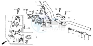 CB600F2 CB600F drawing HANDLE PIPE/TOP BRIDGE