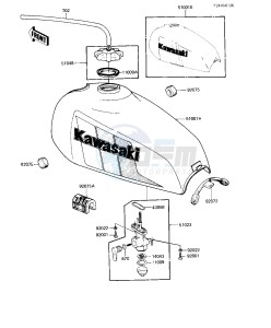 KE 125 A [KE125] (A9-A10) [KE125] drawing FUEL TANK -- 82-83 A9_A10- -