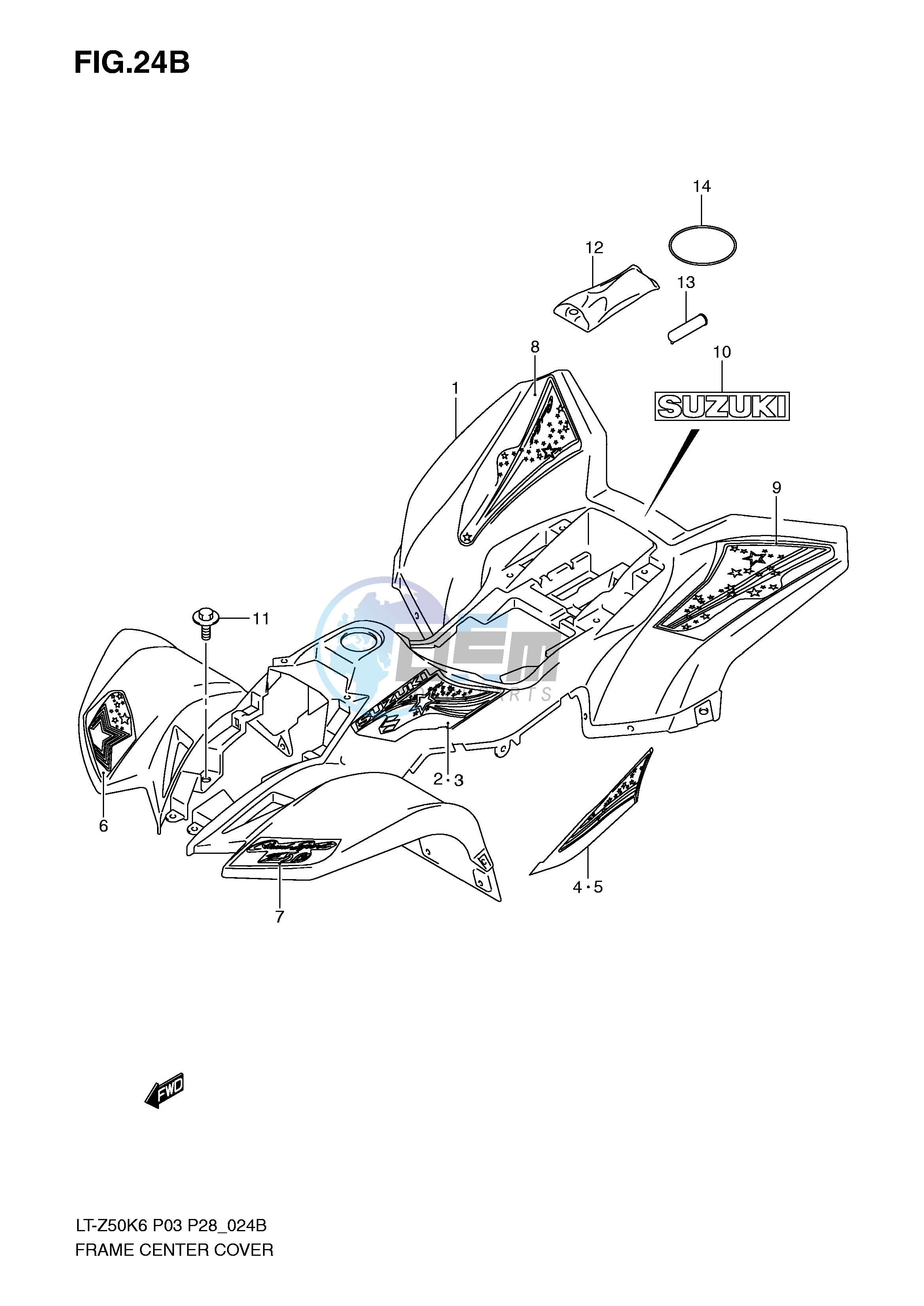 FRAME CENTER COVER (LT-Z50ZK9 P3)