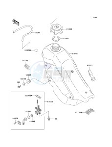 KDX 200 H (H10-H11) drawing FUEL TANK