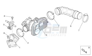 Scarabeo 250 Light e3 drawing Throttle body