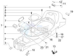 X Evo 250 Euro 3 (UK) UK drawing Helmet box - Undersaddle