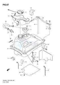 AN400 (E03) Burgman drawing FUEL TANK (AN400ZAL1 E33)