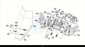 MAXSYM 400I (LZ40W1Z1-EU) (M2) drawing WIND SCREEN-FR COVER BRK.