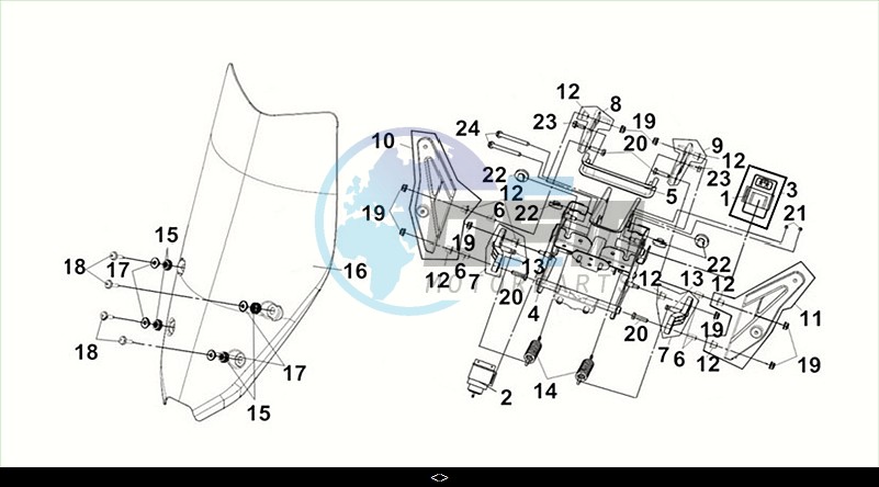 WIND SCREEN-FR COVER BRK.