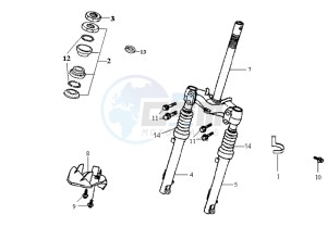 JET ONE 50 drawing FRONT FORK/ STEERING HEAD BEARING