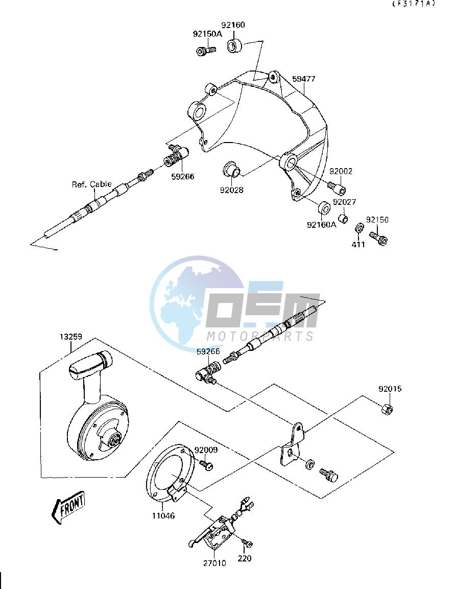 HANDLE POLE-- REVERSE- -