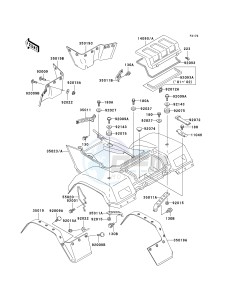 KLF 300 C [BAYOU 300 4X4] (C10-C14) [BAYOU 300 4X4] drawing REAR FENDER-- S- -