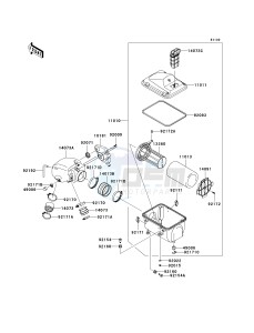 KRF 750 M [TERYX 750 FI 4X4 NRA OUTDOORS] (M9F9) M9F drawing AIR CLEANER