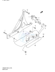 AN400 (E2) Burgman drawing MUFFLER (MODEL K1 K2)