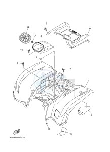 YFM700FWAD YFM7FGPHD GRIZZLY 700 EPS HUNTER (1HPS) drawing REAR FENDER