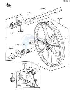 KZ 550 F [SPECTRE] (F1-F2) [SPECTRE] drawing FRONT WHEEL_HUB