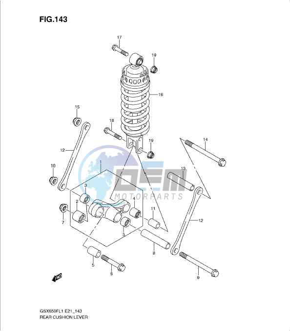 REAR CUSHION LEVER (GSX650FUL1 E24)