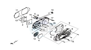 JOYMAX 250i drawing CRANKCASE COVER LEFT