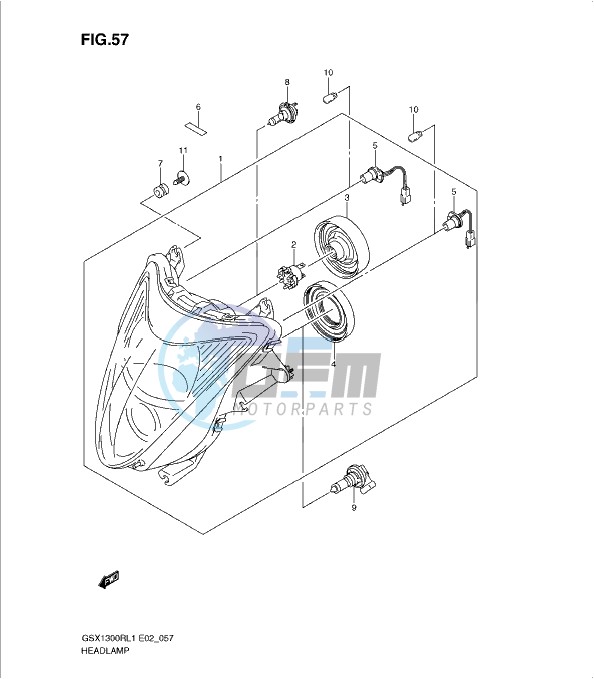 HEADLAMP (GSX1300RL1 E19)