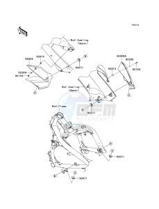 EX 650 C [NINJA 650R] (C9F) C9F drawing COWLING-- CENTER- -