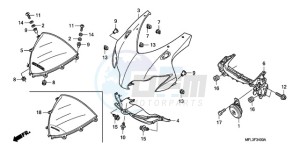 CBR1000RRA F / CMF drawing UPPER COWL (1)