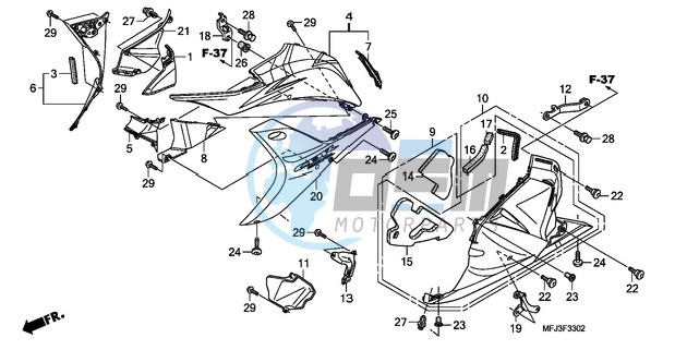 LOWER COWL (L.) (CBR600RR9,A/RA9,A)