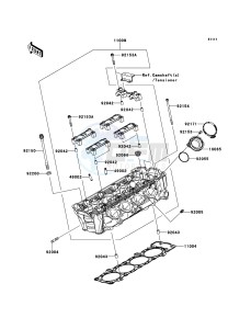 Z1000SX ZX1000GCF FR GB XX (EU ME A(FRICA) drawing Cylinder Head