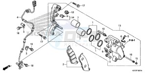 SH125AD SH125i UK - (E) drawing FRONT BRAKE CALIPER ( SH125A,AD/ SH150A,AD)