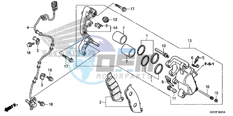 FRONT BRAKE CALIPER ( SH125A,AD/ SH150A,AD)