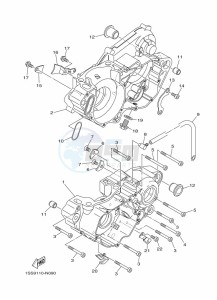 YZ250X (BF1M) drawing CRANKCASE