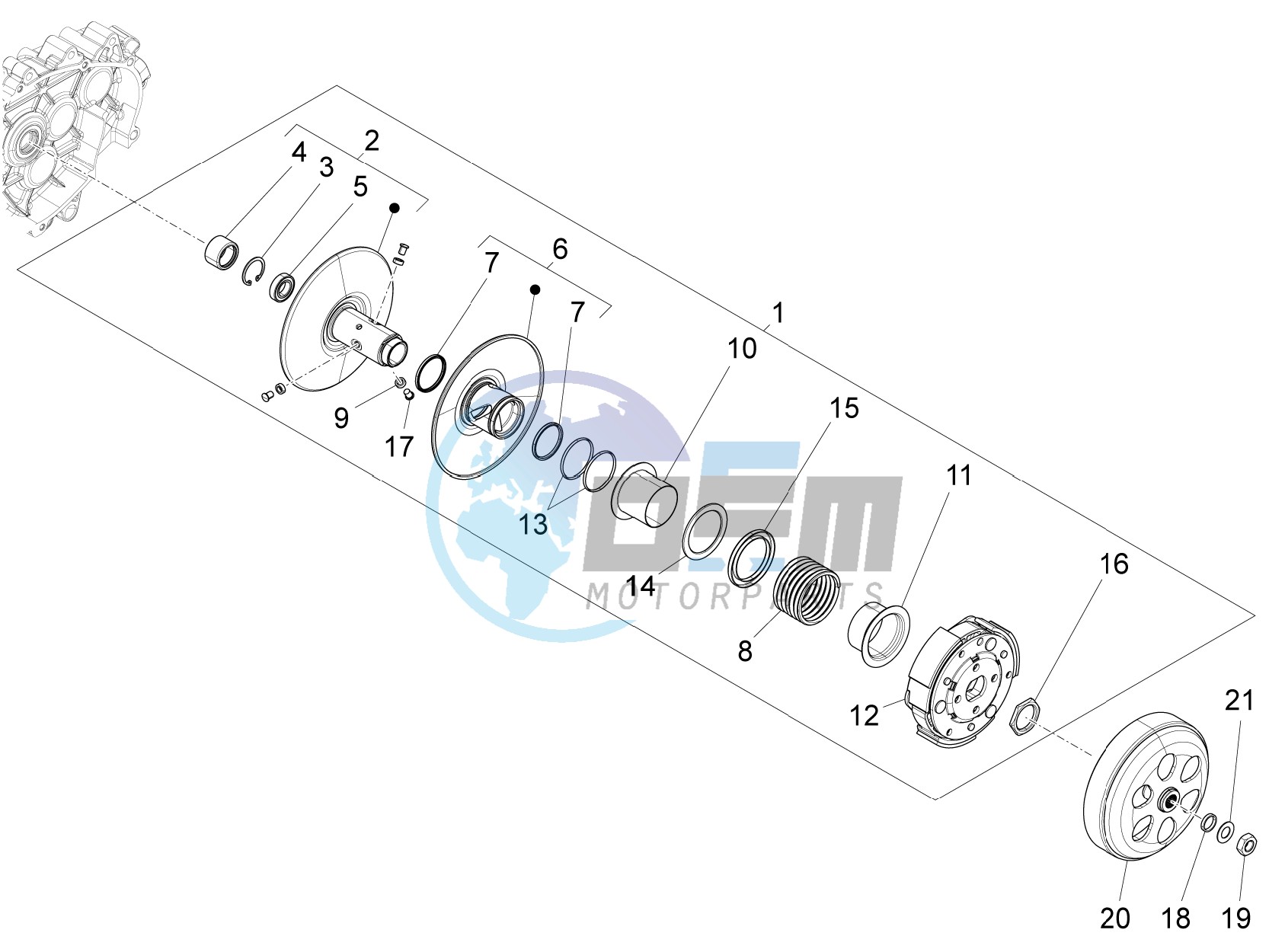 Driven pulley