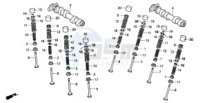 VFR800 drawing CAMSHAFT/VALVE (REAR)