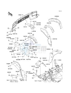 KAF 620 M [MULE 4010 4X4] (M9F) M9F drawing FRONT FENDER-- S- -