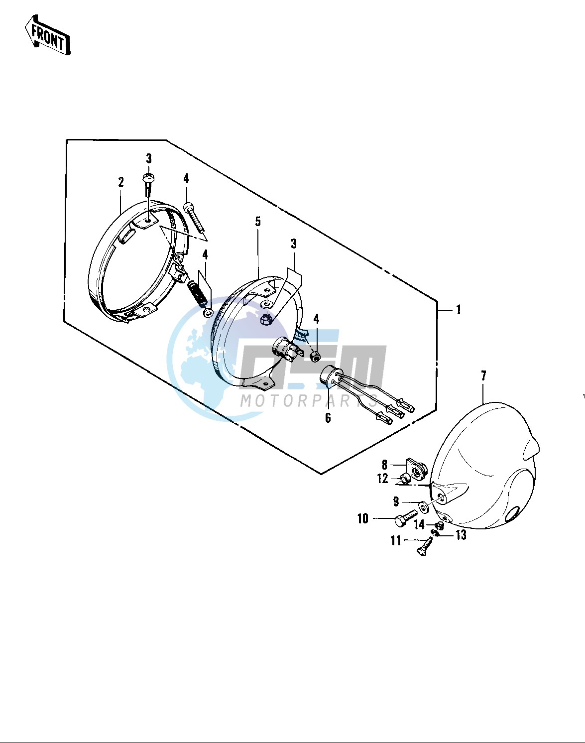 HEADLIGHT -- 74 -75 KZ400_KZ400D- -