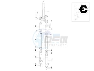 Liberty 50 4T PTT 2009-2017 drawing Fork's components (Escorts)