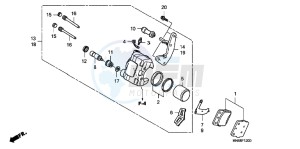 TRX250XD TRX250X Australia - (U) drawing FRONT BRAKE CALIPER