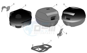 Scarabeo 50 2t (eng. Minarelli) drawing Acc. - Top/cases side cases