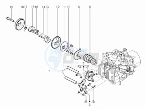 MP3 500 Tourer (USA) USA drawing Camshaft - Rocking levers support unit