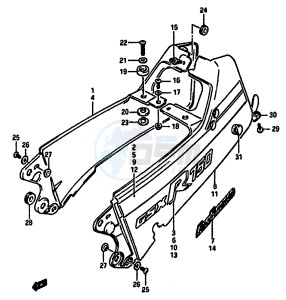 GSX-R750 (F-G-H) drawing SEAT TAIL COVER (MODEL F G)