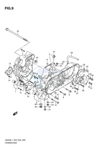 AN400 (E03) Burgman drawing CRANKCASE (AN400ZAL1 E33)