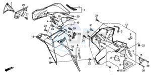 CBR600RRA France - (F / CMF 2F) drawing LOWER COWL (R.) (CBR600RR9,A/RA9,A)