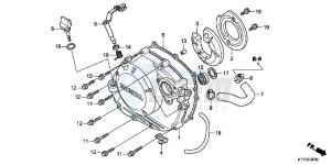 CBR125RSD CBR125RS UK - (E) drawing RIGHT CRANKCASE COVER