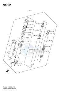 AN650 (E3-E28) Burgman drawing FRONT FORK DAMPER