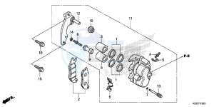 CRF250LD CRF250L UK - (E) drawing FRONT BRAKE CALIPER