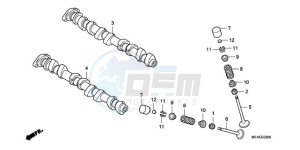 CBF1000AA UK - (E / MKH) drawing CAMSHAFT/VALVE