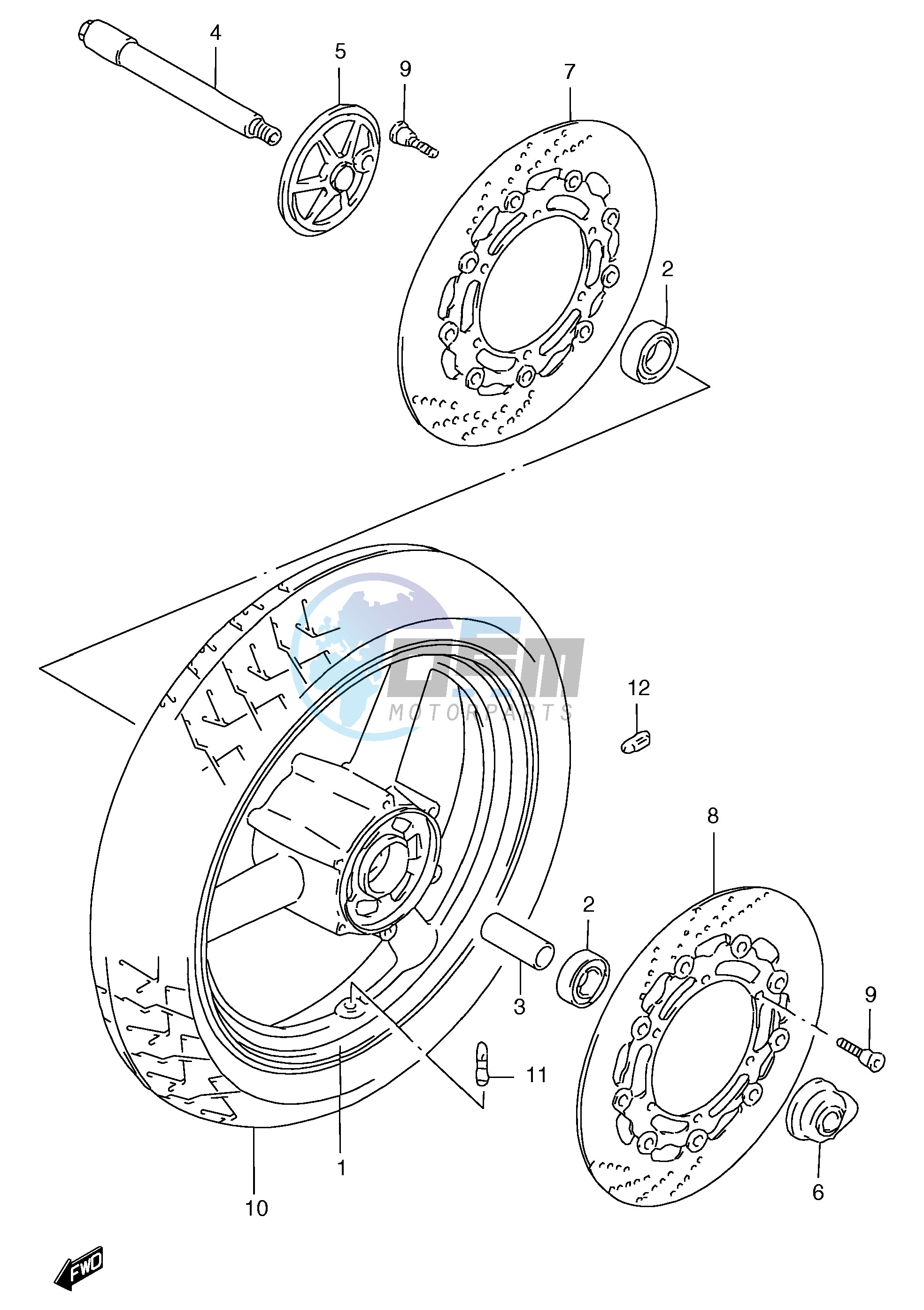 FRONT WHEEL (GSF1200SAV SAW SAX SAY)