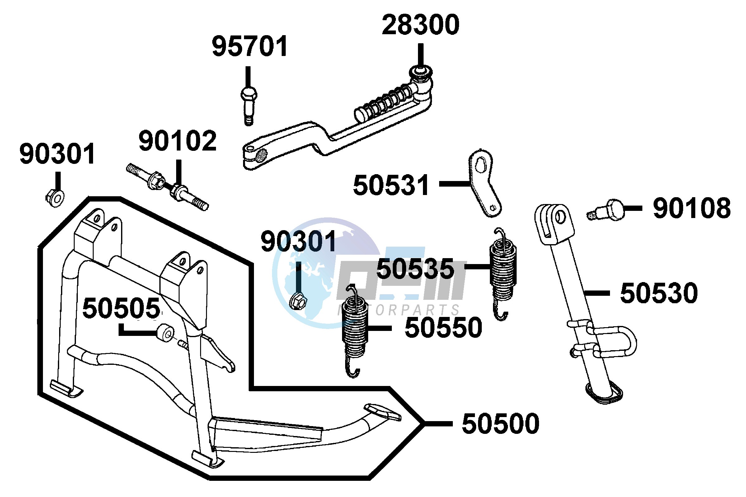 Stand and  Kick Starter Arm