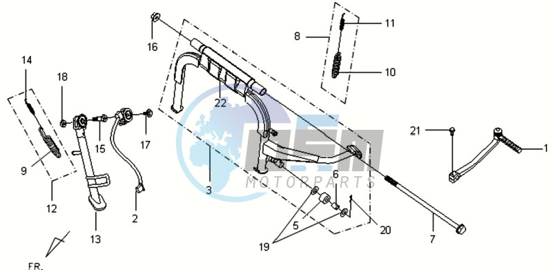 CENTRAL STAND -SIDE STAND- KICKSTARTER PEDAL